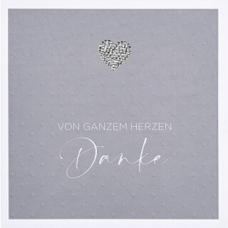 Doppelkarte - Von ganzem Herzen Danke