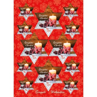Aufkleber Grußkarte mit Weihnachtsmotiv Kerzenlicht