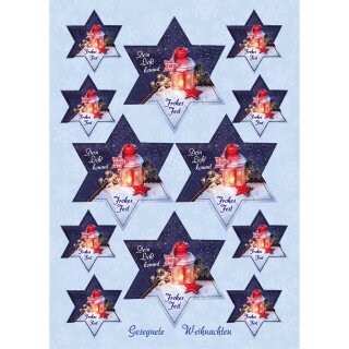 Aufkleber Grußkarte - Dein Licht kommt - Frohes Fest