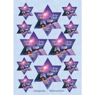 Aufkleber Grußkarte - Stille Nacht