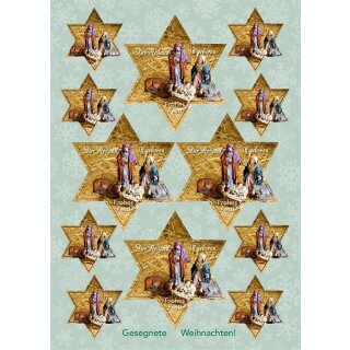 Aufkleber Grußkarte - Der Heiland ist geboren