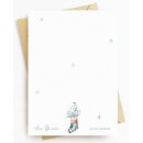 Rückseite der Postkarte zu Weihnachten mit Umschlag