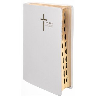 Luther21 Standardausgabe Lederfaserstoff weiss mit Griffregister