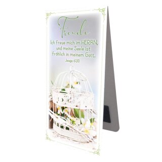 Magnetlesezeichen Freude mit Dekokäfig