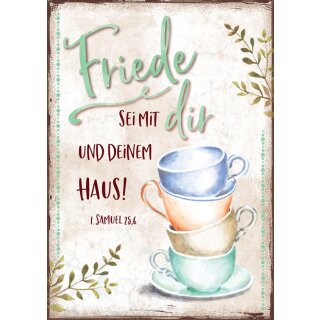 Postkarte - Bunte Tassen