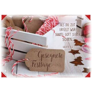 Postkarte - Weiße Holzkiste