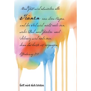 Postkarte im Aquarelldesign - Tränen