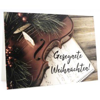 Doppelkarte zu Weihnachten - Geige