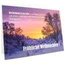 Doppelkarte zu Weihnachten mit Landschaftsmotiv