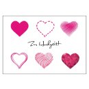 Faltkarte Herzen zur Hochzeit