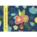 Faltkarte - Zum Geburtstag bunte Blumen