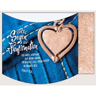 Aufstellkarte Duo - Konfi Herzanhänger