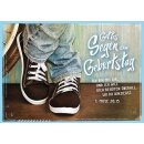 Doppelkarte zum Geburtstag mit Schuhmotiv