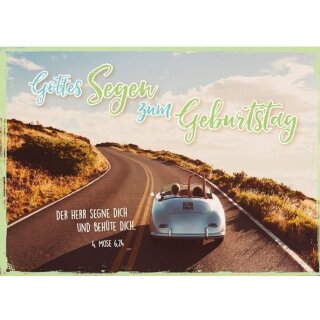 Doppelkarte zum Geburtstag mit Automotiv