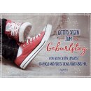 Doppelkarte zum Geburtstag mit Sneakermotiv