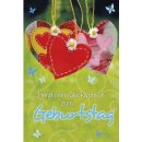 Doppelkarte zum Geburtstag mit Herzenmotiv