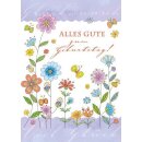 Doppelkarte zum Geburtstag mit Blumenmotiv