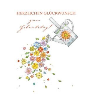 Doppelkarte zum Geburtstag mit Blumenmotiv