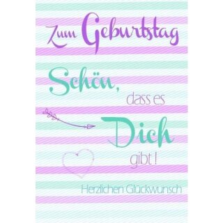 Doppelkarte zum Geburtstag mit Herzmotiv