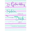 Doppelkarte zum Geburtstag mit Herzmotiv