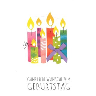 Doppelkarte - zum Geburtstag Kerzen