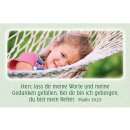 Kärtchen mit Bildmotiv Mädchen in Hängermatte