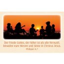 Kärtchen mit Bildmotiv Jugendliche am See