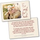 Kärtchen mit Bildmotiv Lamm auf der Arm