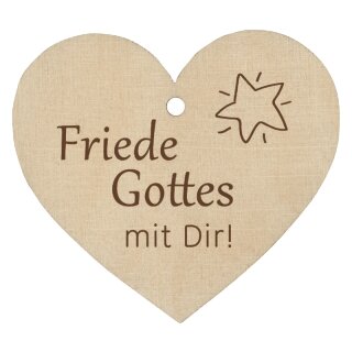 Holzherz Friede Gottes mit Dir!