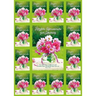 Aufkleber Grußkarte - Herzliche Segenswünsche