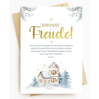 Postkarte zu Weihnachten Grosse Freude!