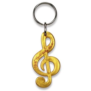 Goldender Noteschlüssel aus Acryl