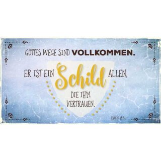 Metallschild mit Bibelvers aus Psalm 18 31