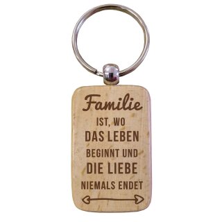 Schlüsselanhänger Familie ist wo Leben beginnt