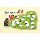 Kärtchen mit Bildmotiv Schafe auf dem Feld