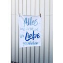 Weiße Geschirrtuch mit Blauer Schrift Alles Liebe