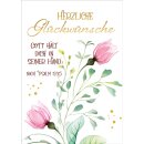 Postkarte mit Aqarell Blumen und dem vers aus Psalm 139 5