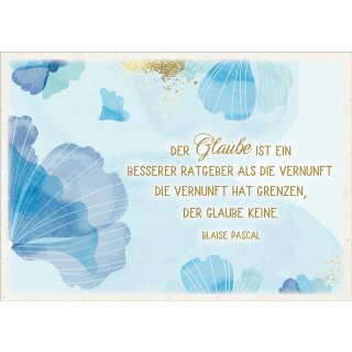 Postkarte der Glaube ist ein besserer Ratgeber