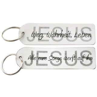 Schlüsselanhänger Lederband mit dem Aufdruck JESUS