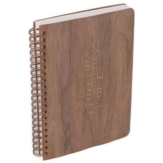 Notizblock unbeschreiblich aus Nussholz