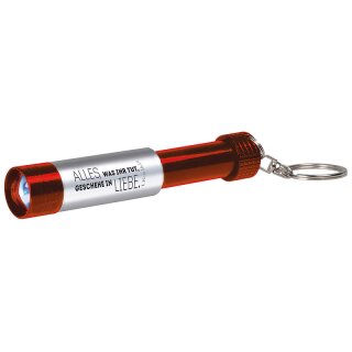Taschenlampe Rot mit Text