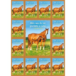 14 Aufkleber mit Pferde Motiv