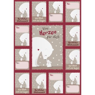 14 Aufkleber mit Tier Motiv