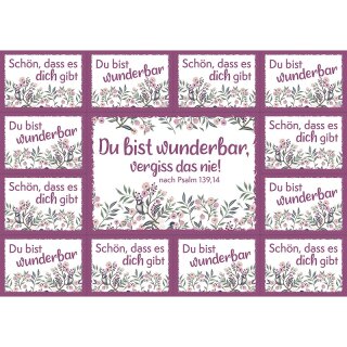 14 Aufkleber mit Blumen Motiv