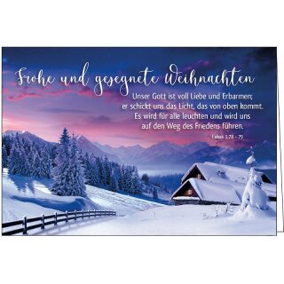 Faltkarte zu Weihnachten mit dem Vers aus Lukas 1 78 79