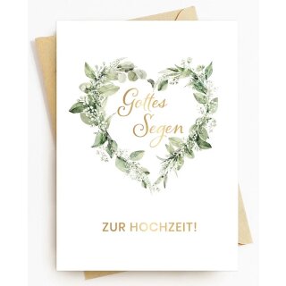 Faltkarte - Gottes Segen zur Hochzeit! - mit Briefumschlag