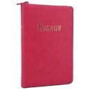 Библия - Кожаная обложка - kожзаменитель - розовая