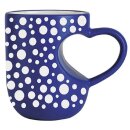 Herz-Tasse - Blau - mit Punkten