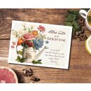 Postkarte - Blumenstrauß in Gießkanne