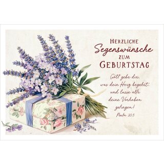 Postkarte - Geschenk mit Lavendel
